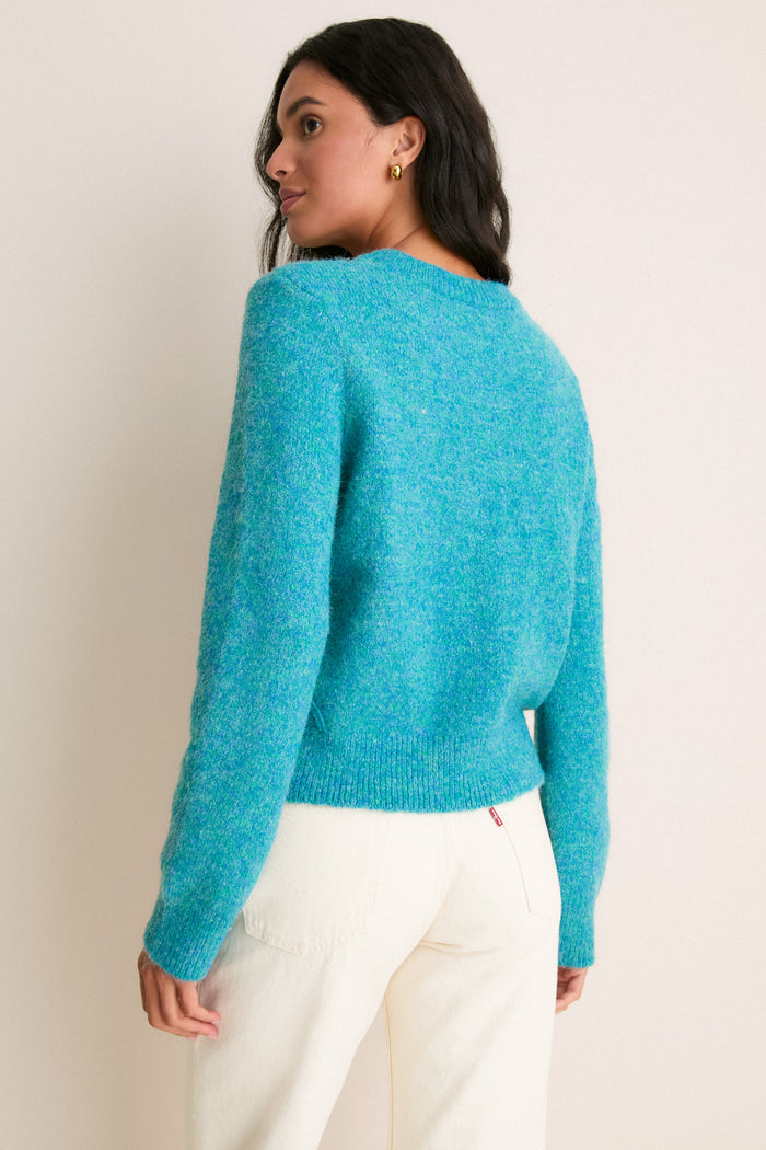 Teal Embroidered Seraphine Crewneck