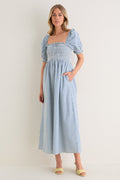 Teal Gingham Scarlett Midi Nap Dress