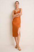 Terracota Shell Midi Dress