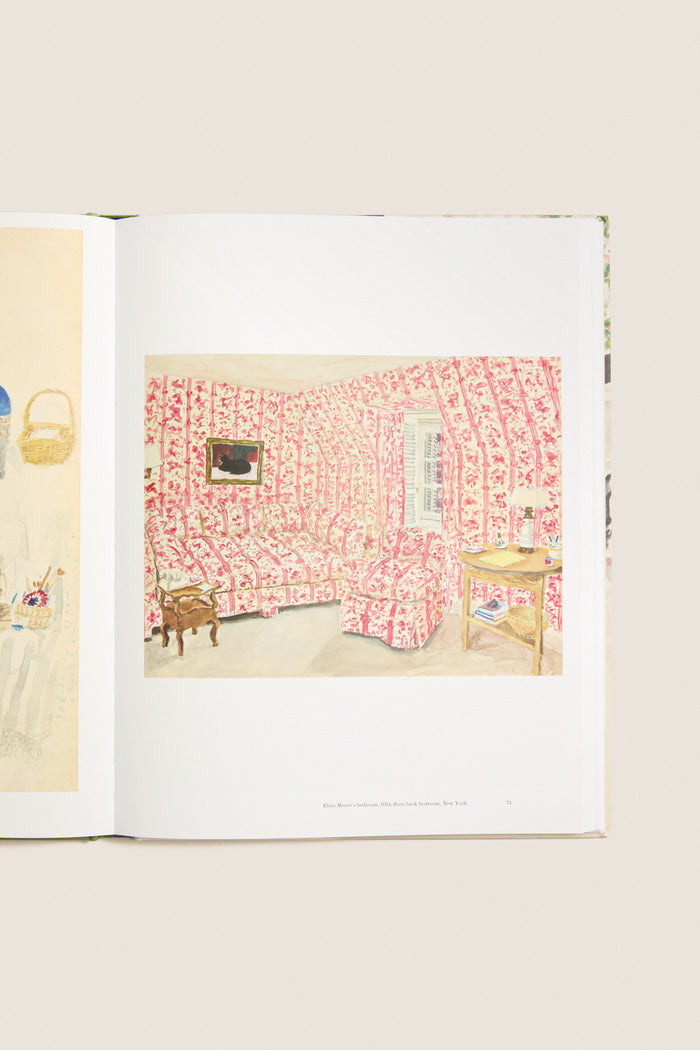 The Enchanting Interiors of Bunny Melon: Classic illustration of a cozy room with floral furniture, capturing an effortless, high-end ambiance, perfect for fun, sophisticated decor inspiration.