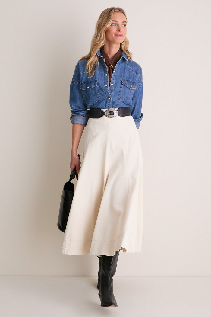 THE GREAT. x Stetson Black and Silver Tooled Waist Belt
