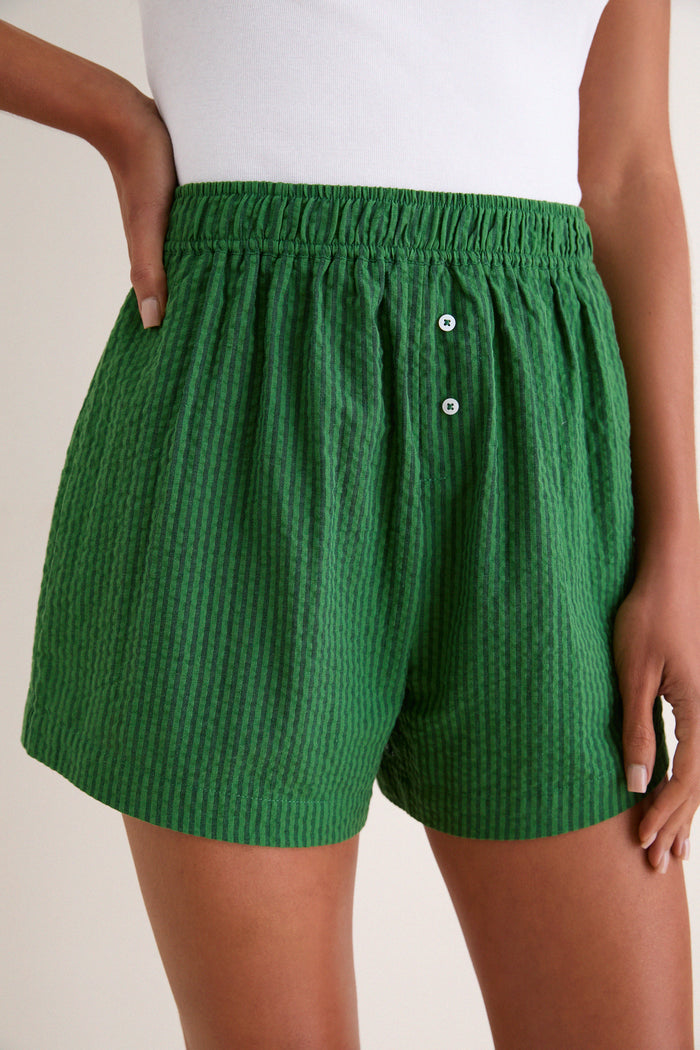 Tonal Green Seersucker Raven Short