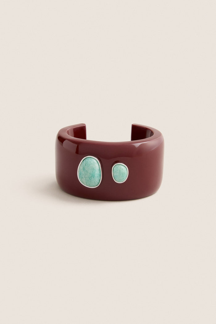 Tuckernuck x Lizzie Fortunato Dark Red Lanna Cuff with Amazonite
