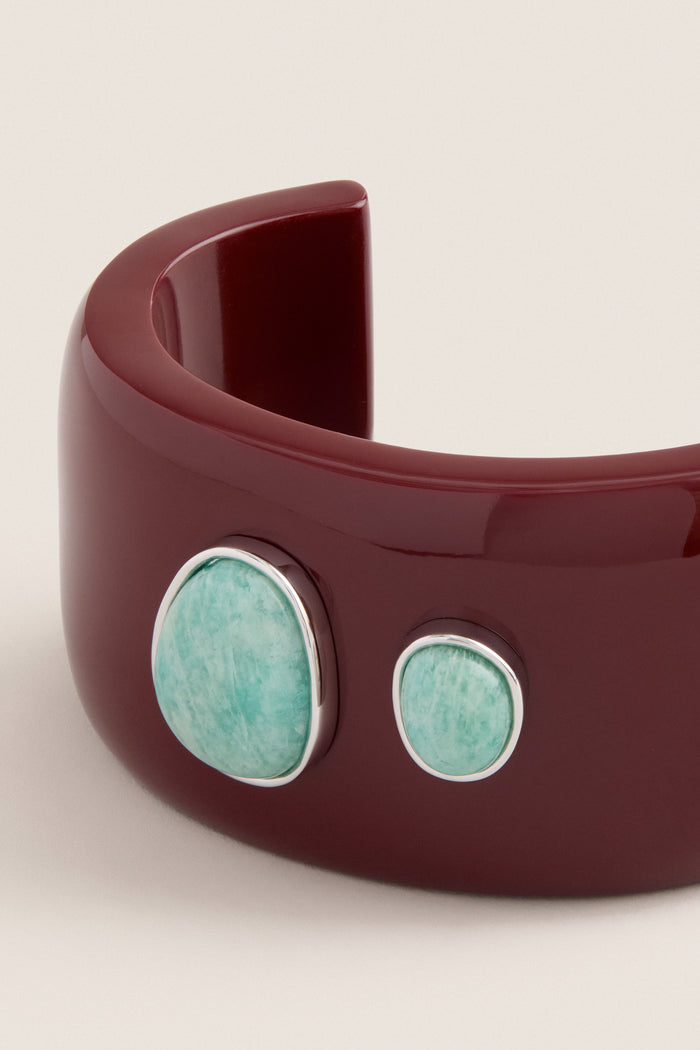 Tuckernuck x Lizzie Fortunato Dark Red Lanna Cuff with Amazonite