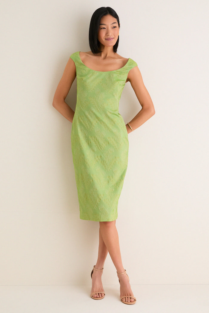 Tuileries Vine Stretch Jacquard Romy Midi Dress