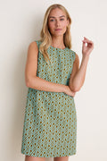 Turquoise & Brown Geo Bitsy Mini Dress