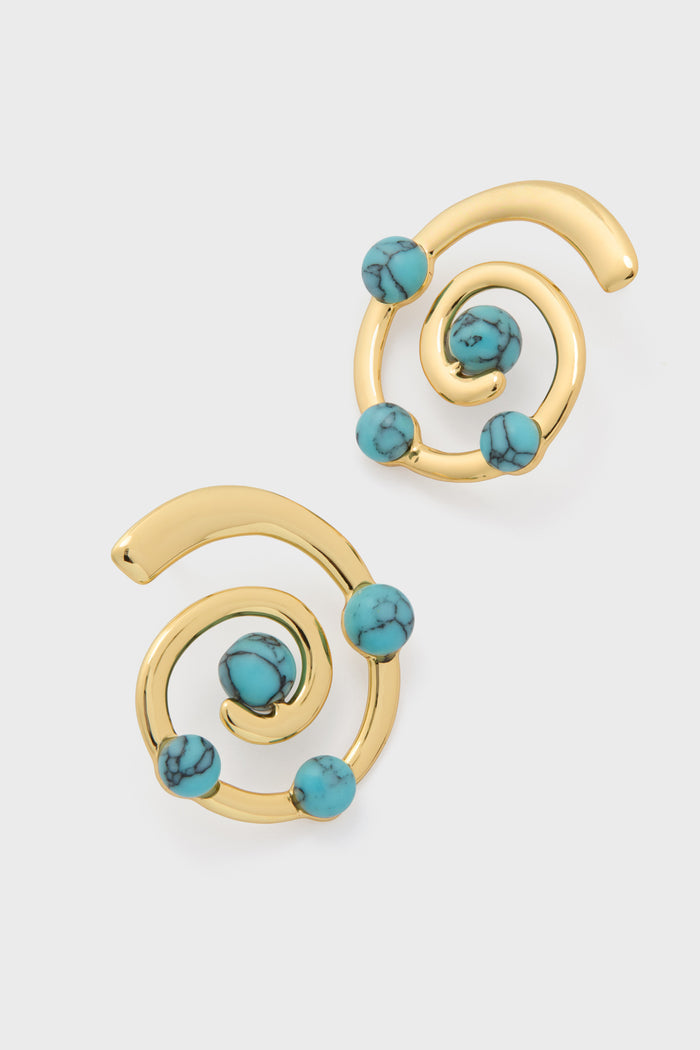 Turquoise Spiral Alexandra Earrings