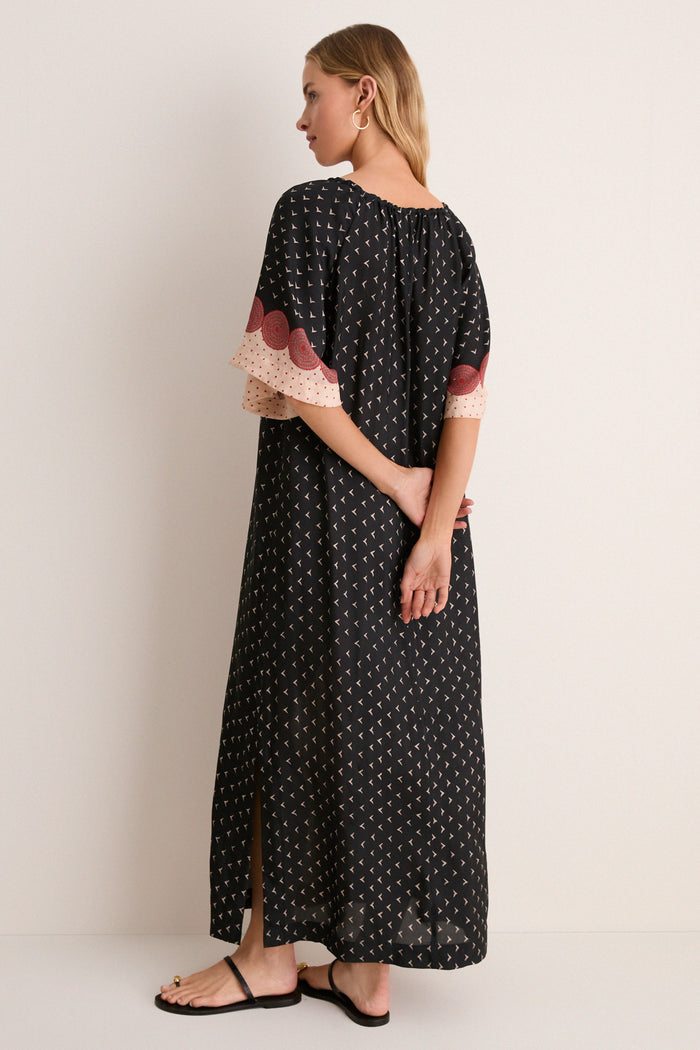 Tuscan Sun Cupro Short Sleeve Claudine  Dress