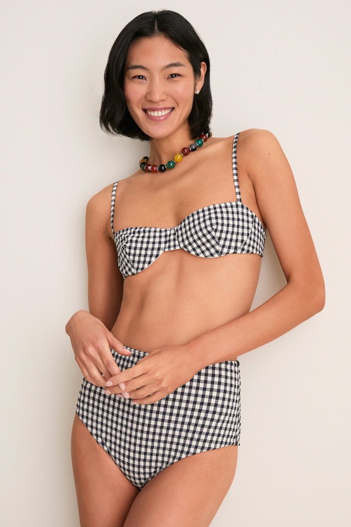 Tuxedo Plaid Ingrid Bikini Top