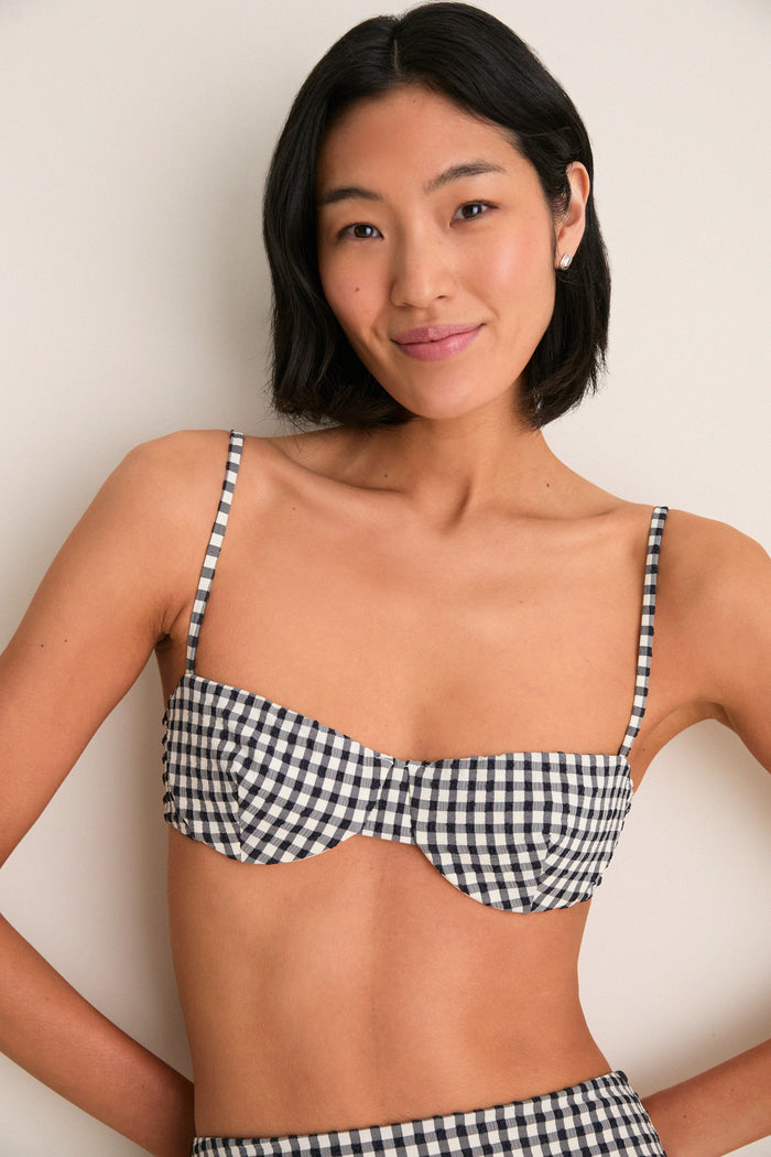 Tuxedo Plaid Ingrid Bikini Top