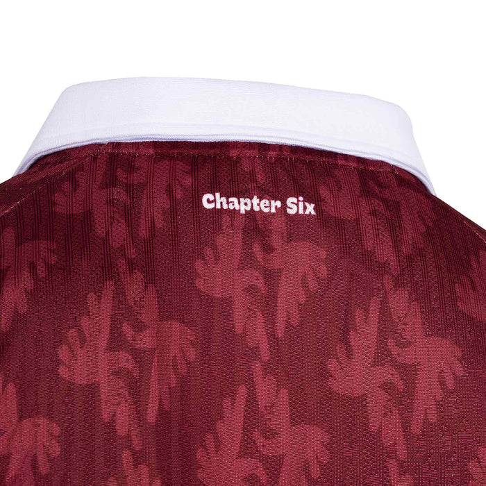Umbro All Together Now Festival Adults Short Sleeved Retro Jersey Maroon Close-Up Back View