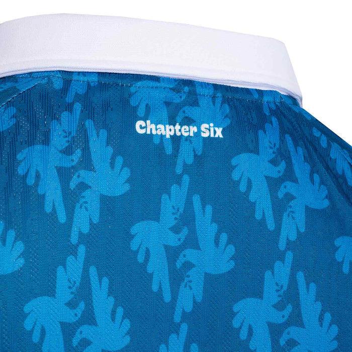Umbro All Together Now Festival Adults Short Sleeved Retro Jersey Blue Close-Up Back View