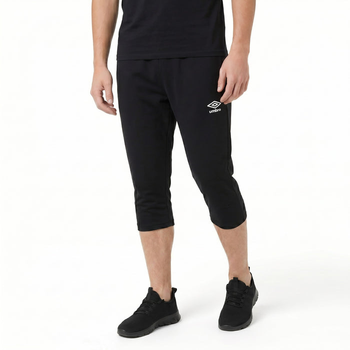Umbro Mens 3/4 Length Logo Jogger Training Pants - Black