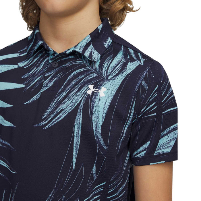 UNDER ARMOUR MPLAY PRINT POLO KIDS NAVY