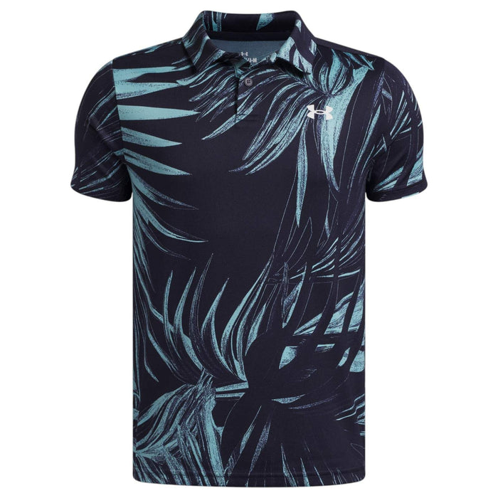 UNDER ARMOUR MPLAY PRINT POLO KIDS NAVY