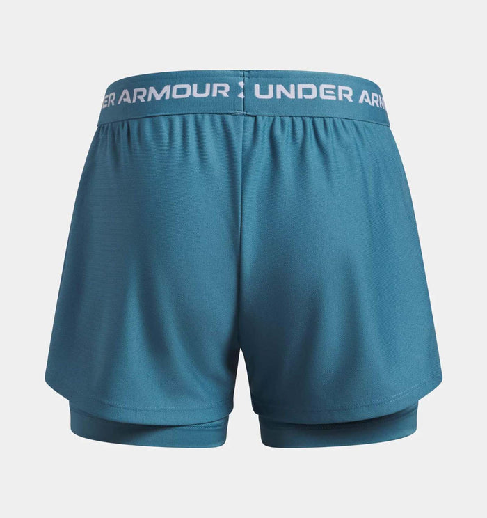 UA Girls Tech Play Up 2n1 Shorts Blue