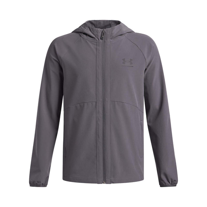 UA Boys VIBE WVN Windbreaker Jacket Grey