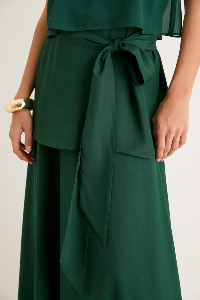 Verdant Green Crepe Claudette Top