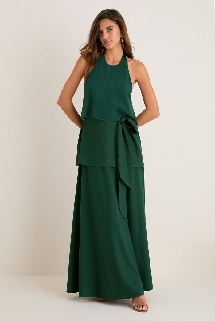 Verdant Green Crepe Claudette Top
