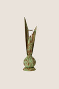 Verdigris Hand Crafted Bulb and Leaf Vase