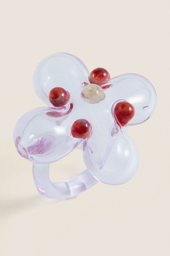 Violet and Burgundy Glass Cherie Ring