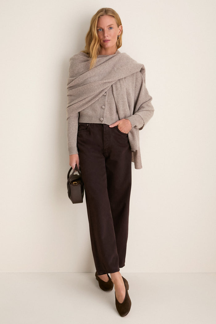 Wheat Cashmere Blanket Scarf