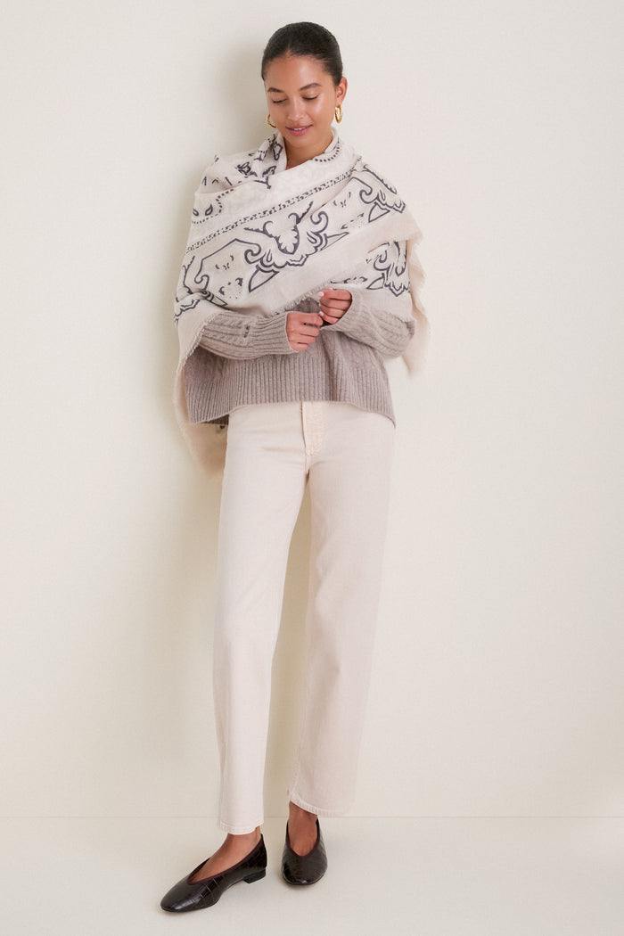 Wheat Cashmere Cable Knit Alice Sweater