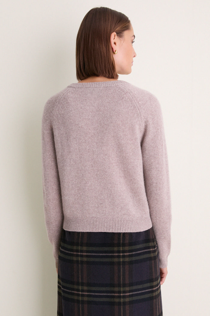 Wheat Cashmere Knot Button Phoebe Cardigan