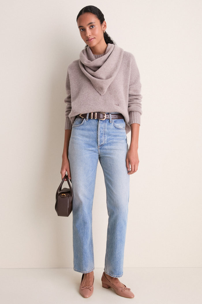 Wheat Cashmere Triangle Scarf