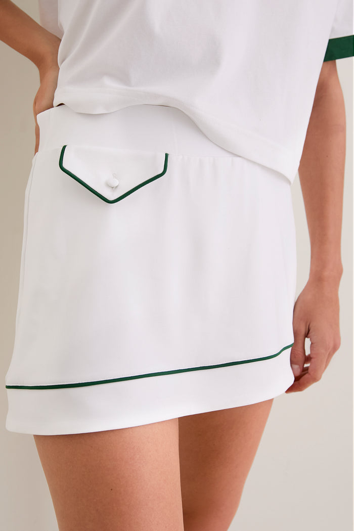White 13 Inch Shirley Tennis Skirt