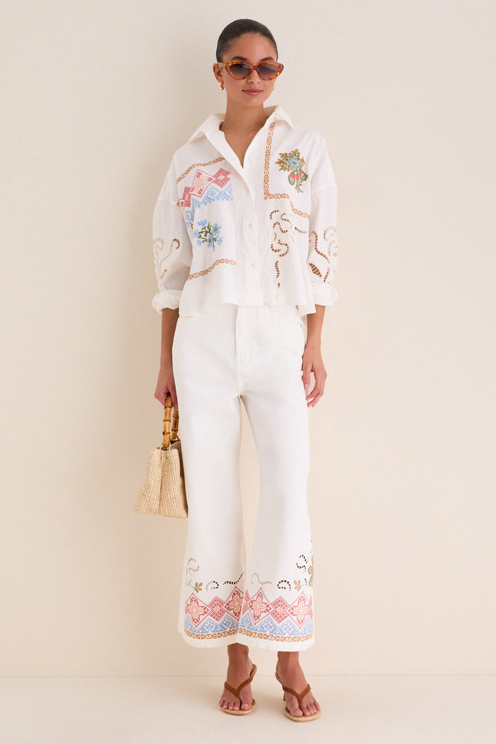 White Adunco Long Trouser