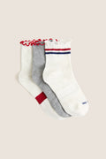 White and Gray Ruffle Sock Set of 3