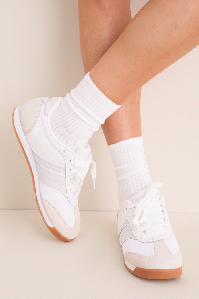 White and Grey Revival Sneakers