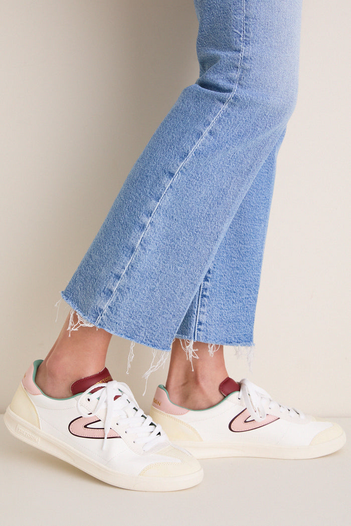 White Burgundy and Pink Skylar Sneakers