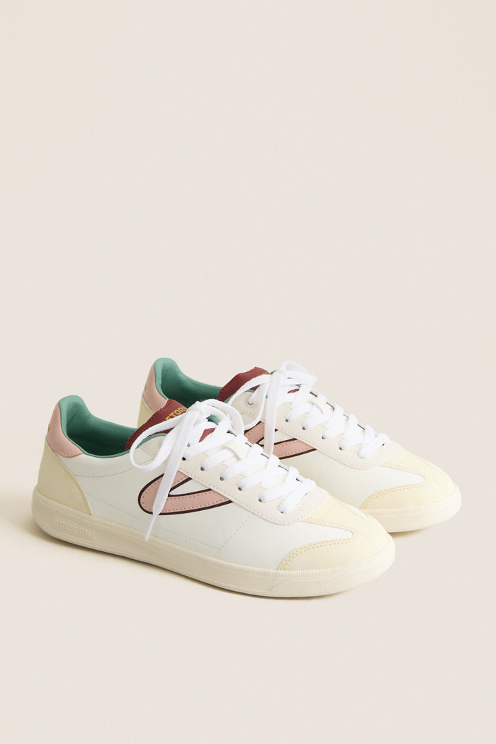 White Burgundy and Pink Skylar Sneakers
