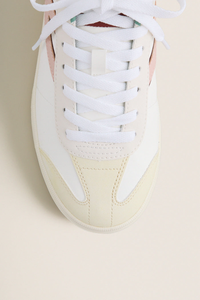 White Burgundy and Pink Skylar Sneakers