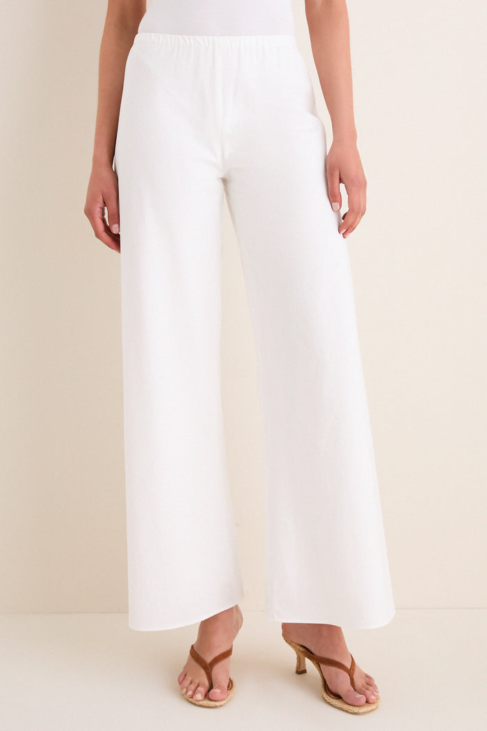 White Cotton Poplin Colby Pant