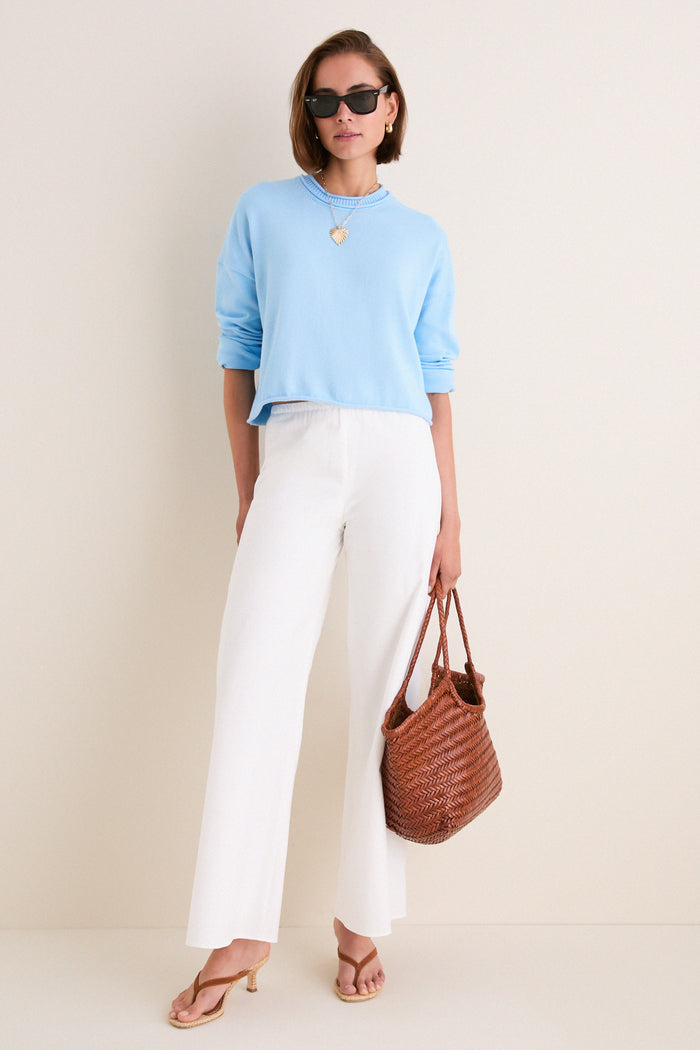 White Cotton Poplin Colby Pant