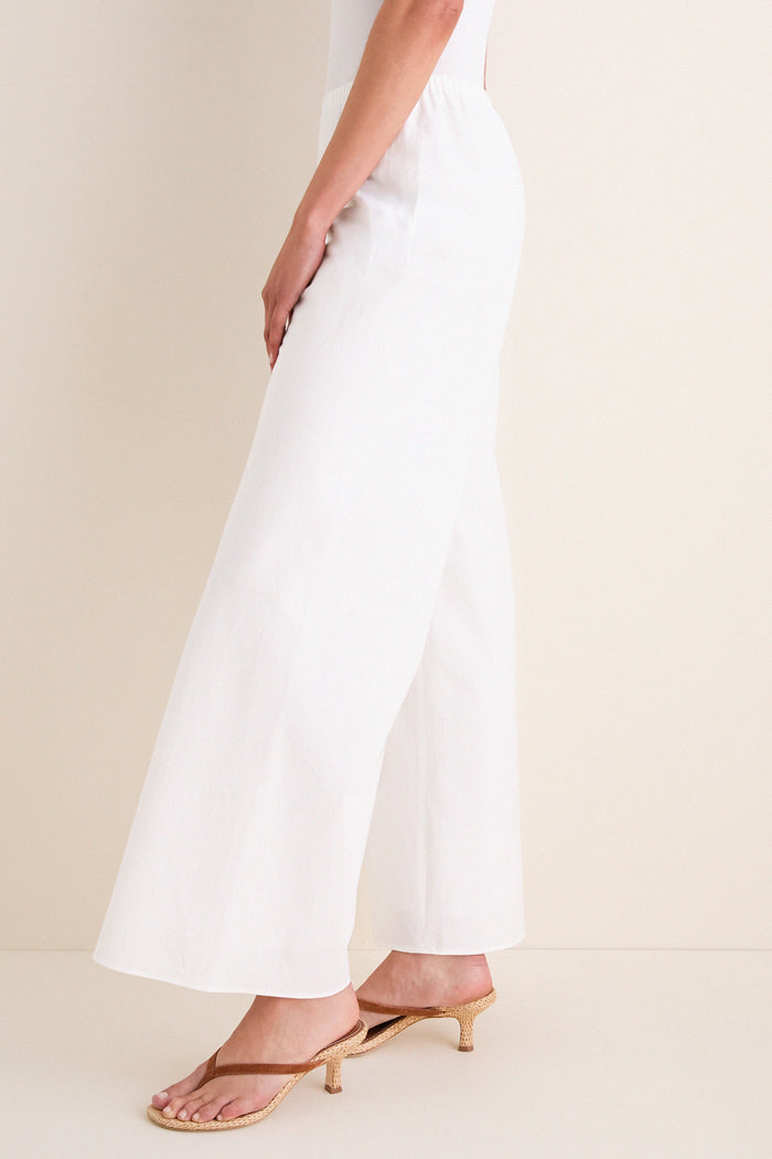 White Cotton Poplin Colby Pant