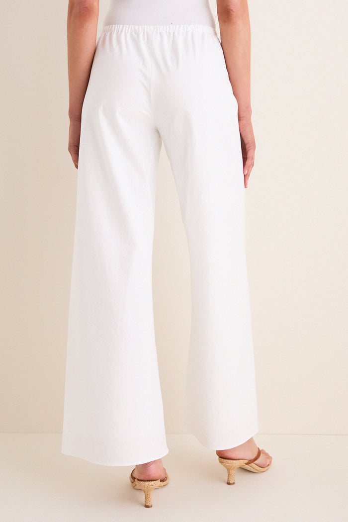 White Cotton Poplin Colby Pant