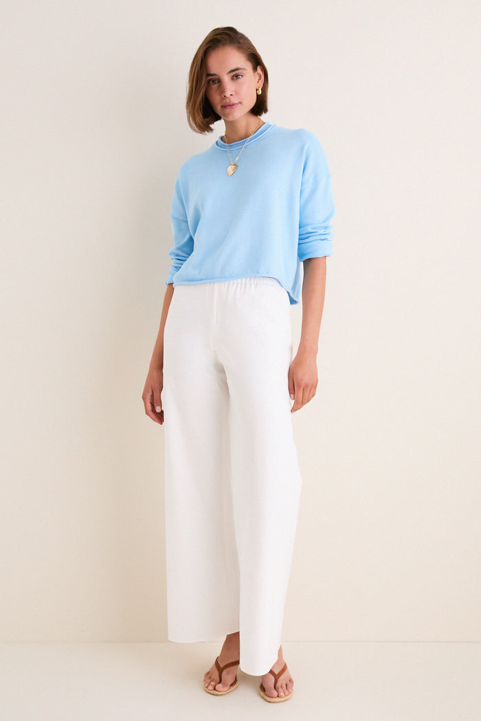 White Cotton Poplin Colby Pant