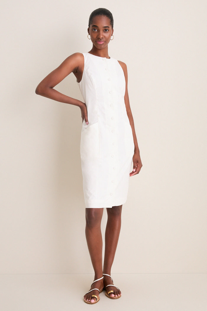 White Cotton Poplin Florence Dress