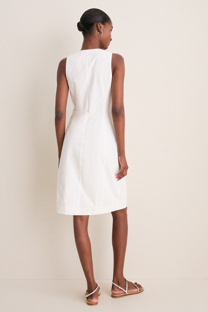 White Cotton Poplin Florence Dress