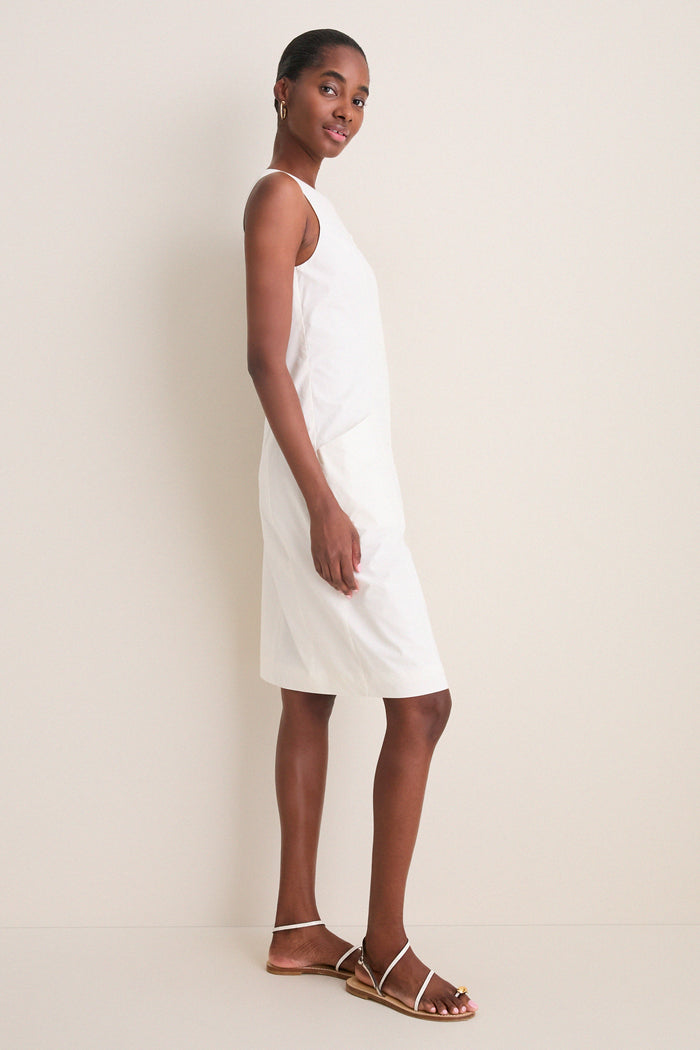 White Cotton Poplin Florence Dress