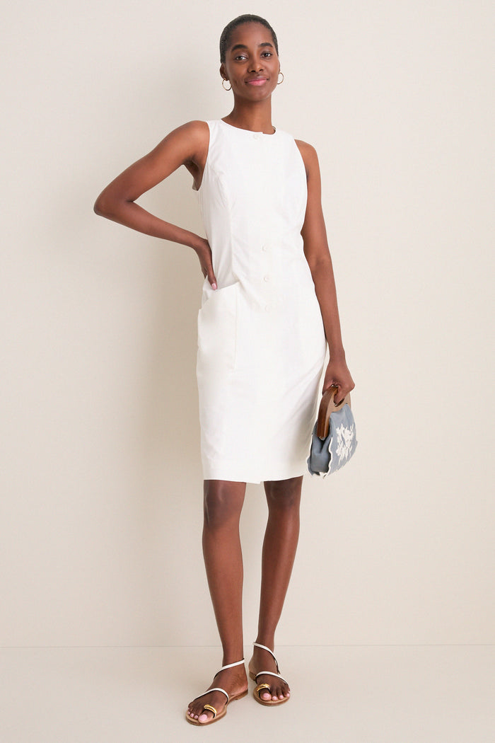White Cotton Poplin Florence Dress