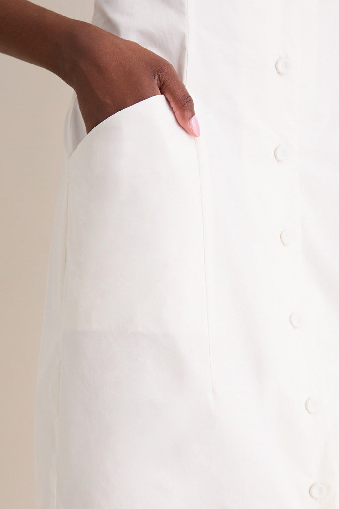 White Cotton Poplin Florence Dress