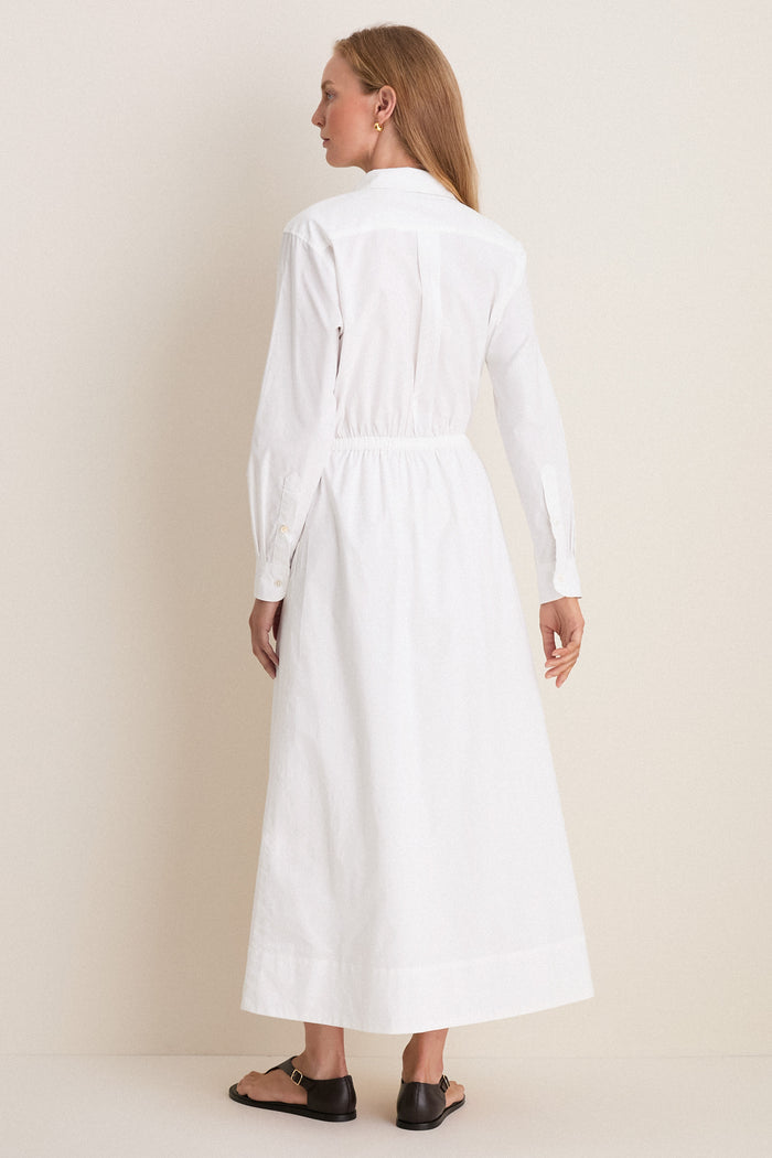 White Cotton Poplin Julien Shirt Dress
