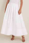 White Cotton Poplin Nicole Circle Skirt