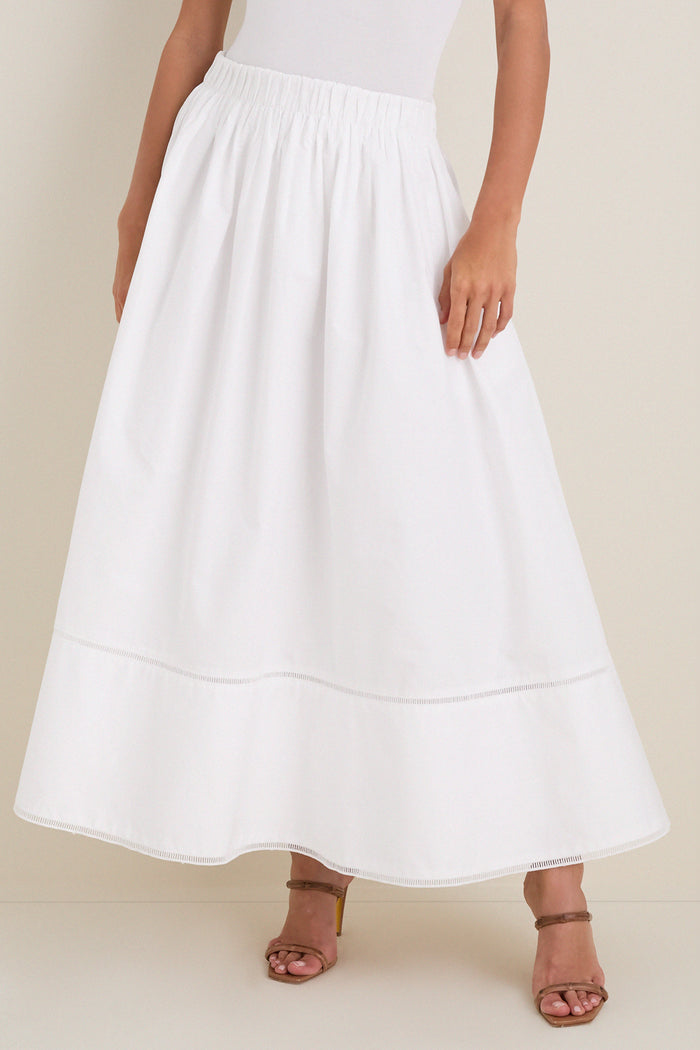 White Cotton Poplin Nicole Circle Skirt