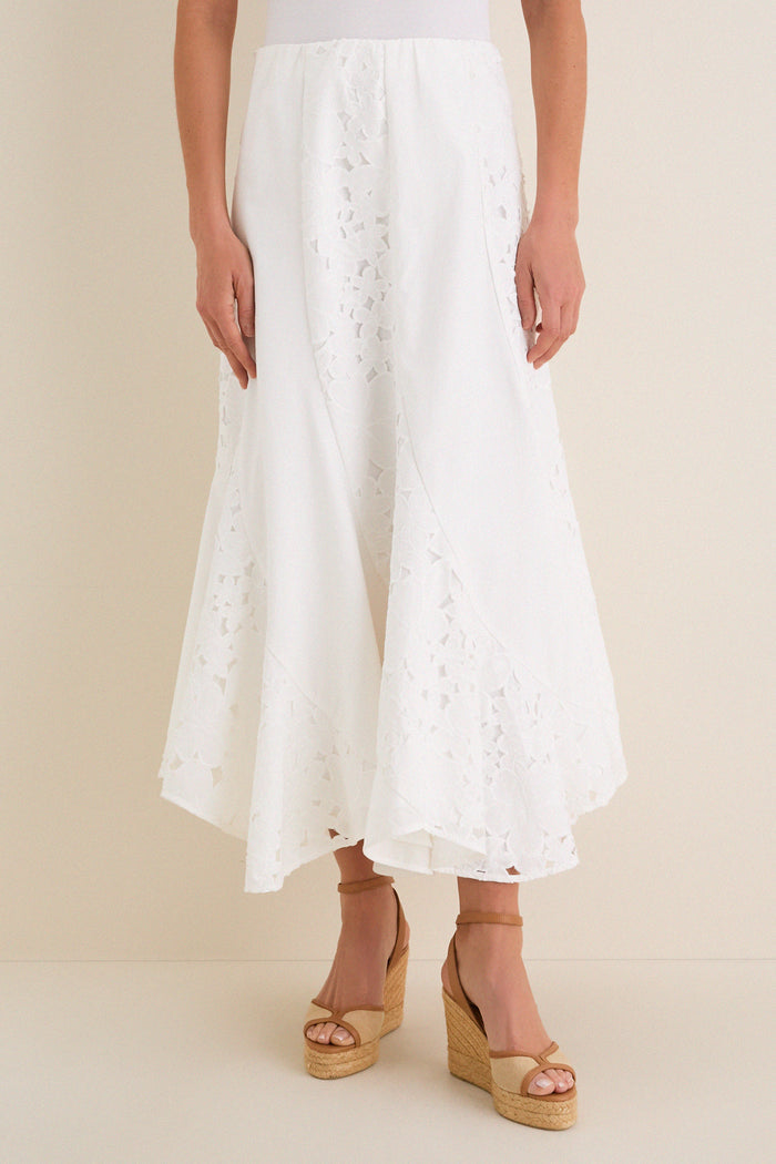 White Eyelet Mallory Skirt